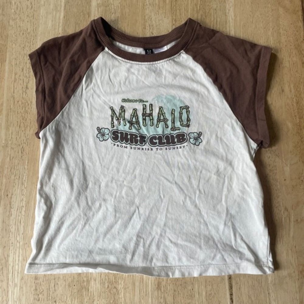 Divided Mahalo Surf Club Cropped Size S‎ Summer Beach Vacation Surfer Grunge